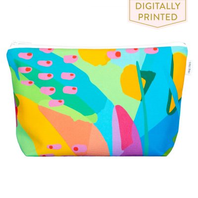 brightly coloured pouch with zip