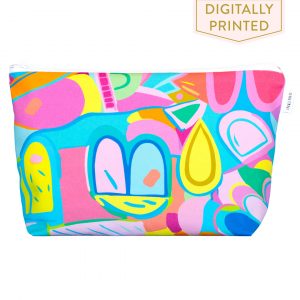 pink lime green teal blue zip pouch
