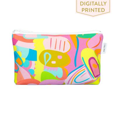 brightly coloured zip pouch